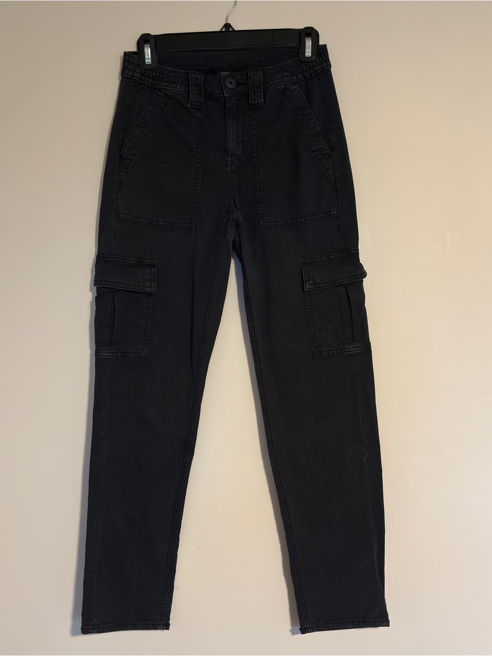 American Eagle Black Cargo Pants – Stretch Utility Style High Rise - Size 00